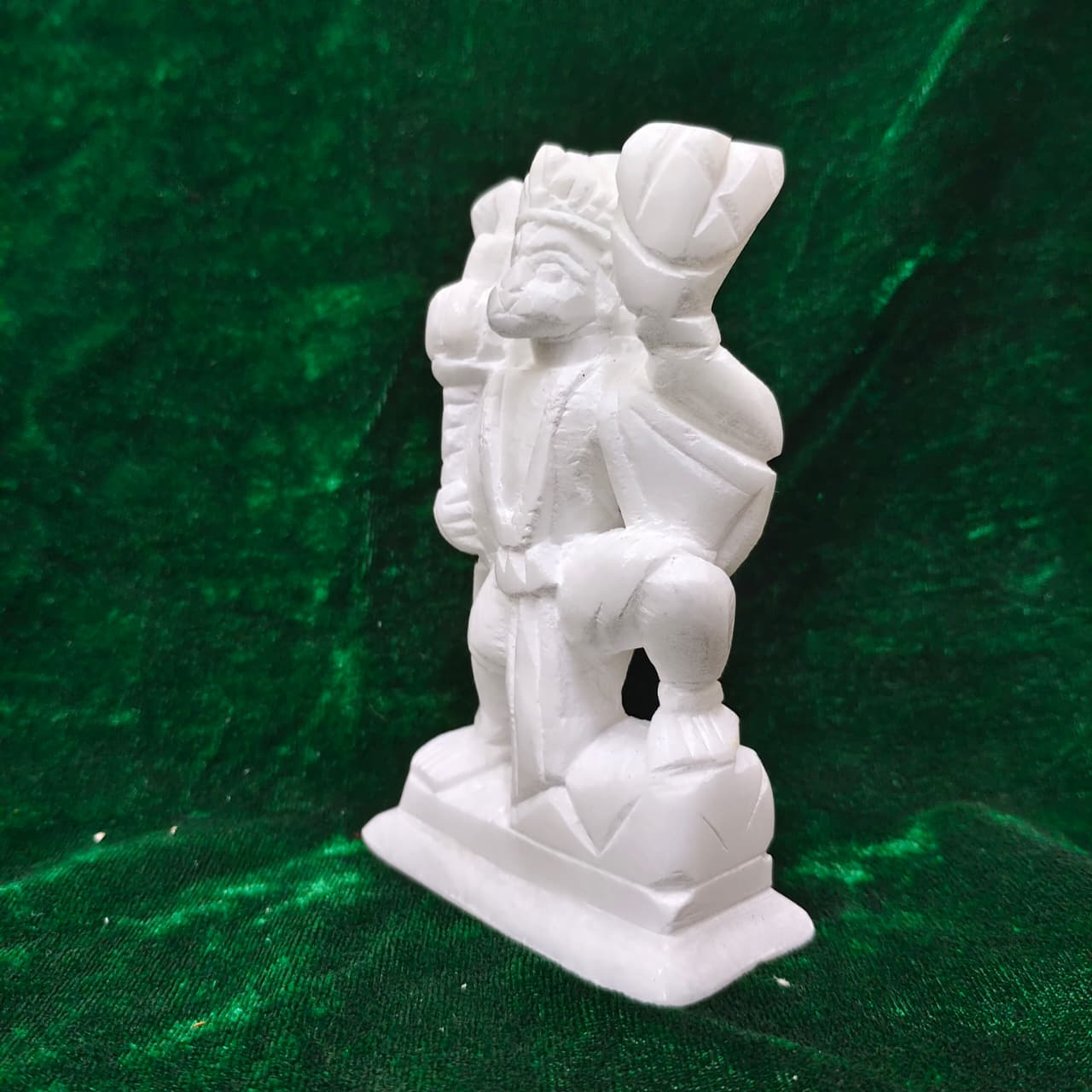 Sacred White Marble Hanuman Statue for Pooja & Vastu