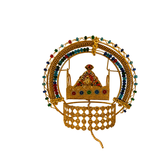 Ladoo Gopal Jhula – Designer Golden Beaded Thakur Ji Swing