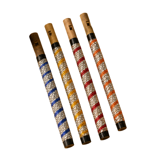 Krishna Ji Designer Bansuri Set – Multicolor Sequins Work Decorative Flute