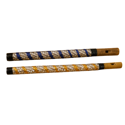 Krishna Ji Bansuri Set – Blue & Golden Designer Flute