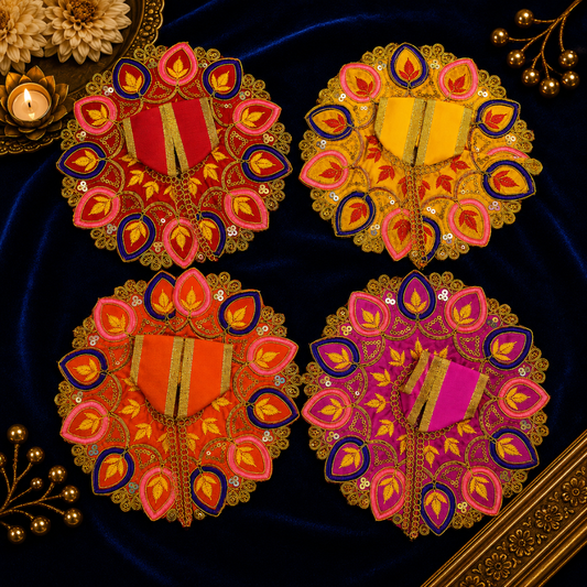 Multicolor Ladoo Gopal Poshak Set of 4 – Designer Thakur Ji Dress