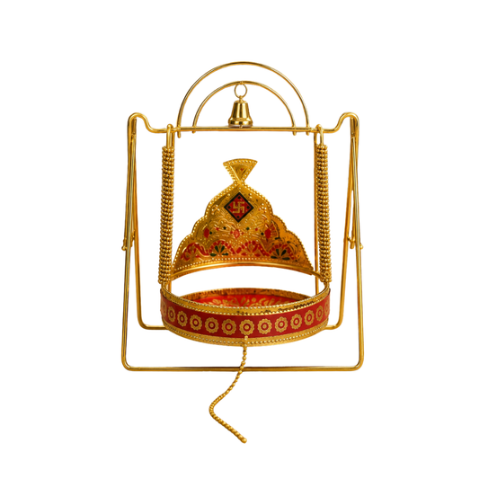 Ladoo Gopal Jhula – Royal Golden Thakur Ji Swing for Krishna Ji