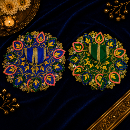 Shri Krishna Ladoo Gopal Vastra Set of 2 – Blue Green Designer Thakur Ji Poshak
