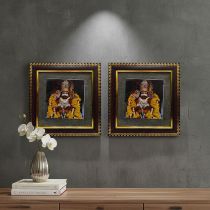 Pyrite Photo Frame Combo (Khatu Shyam Ji + Maharaj Ji)