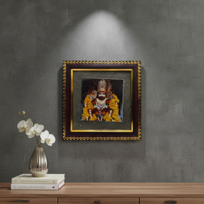 Pyrite Photo Frame Combo (Khatu Shyam Ji + Maharaj Ji)