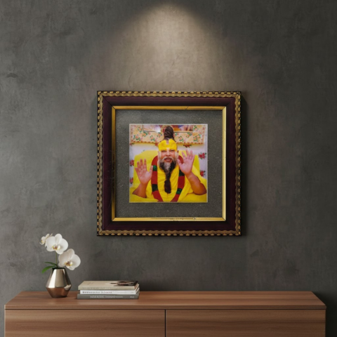 Pyrite Photo Frame Combo (Khatu Shyam Ji + Maharaj Ji)