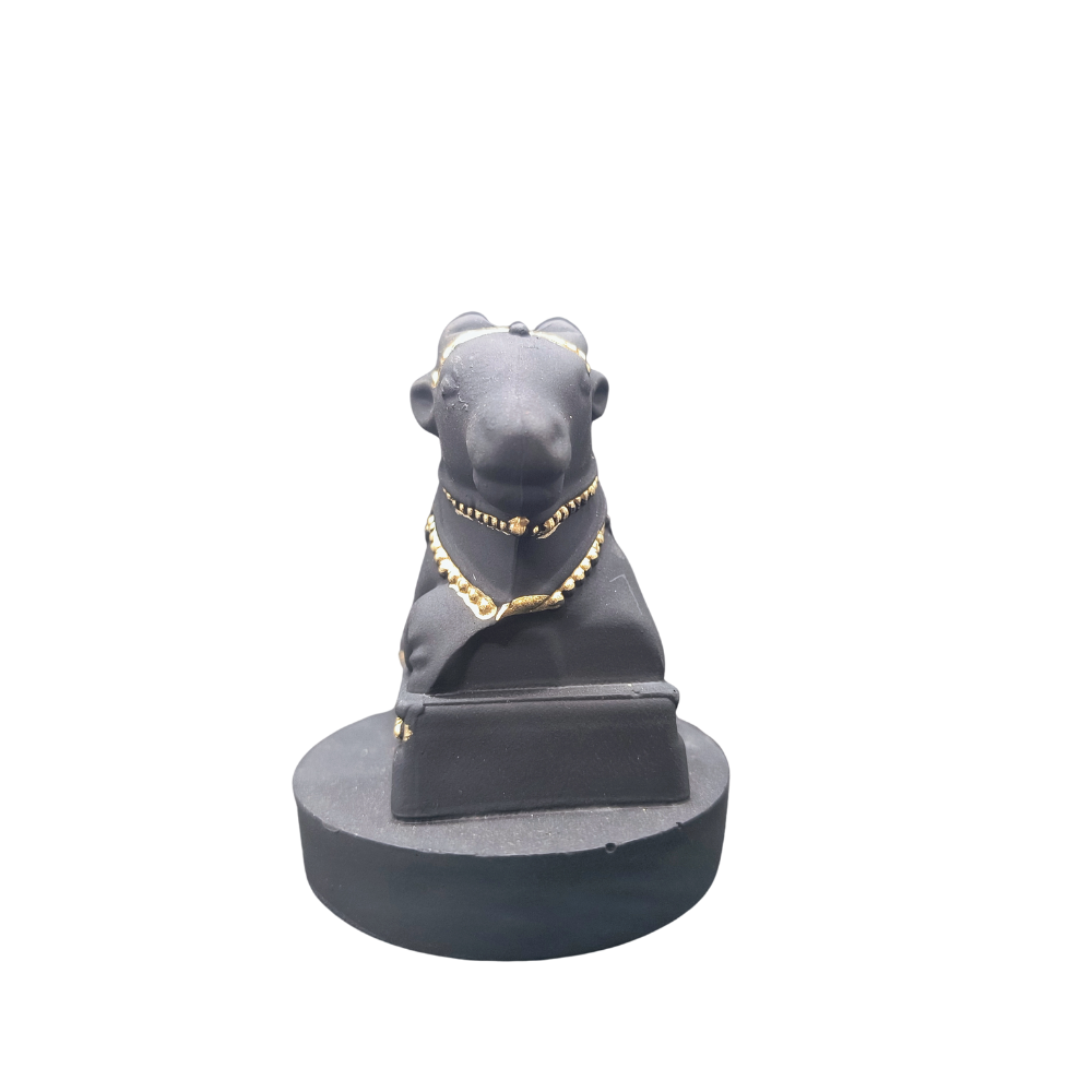 Black & Gold Nandi Idol – Premium Lord Shiva Vahan Home Temple Decor