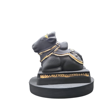 Black & Gold Nandi Idol – Premium Lord Shiva Vahan Home Temple Decor