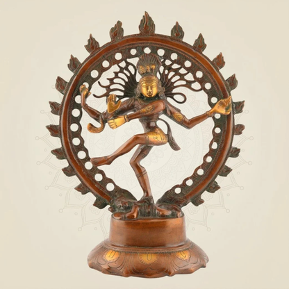 Big Brass Lord Shiva Nataraj Murti (24 Inch) – Cosmic Dance Tandav Idol for Temple Decor