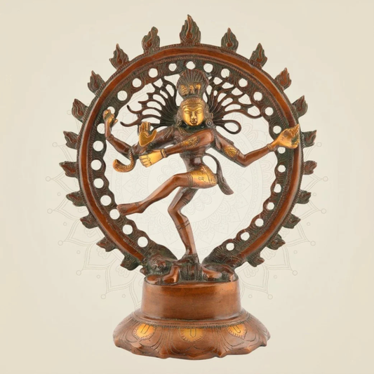 Big Brass Lord Shiva Nataraj Murti (24 Inch) – Cosmic Dance Tandav Idol for Temple Decor
