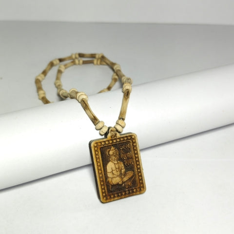 Sacred Tulsi and Wood Mix Sant Kanthi Mala For Mantra with Holy Pendant
