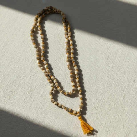 Authentic Shyama Tulsi Beads Japa Mala For Mantra – Spiritual Rosary (108+1)