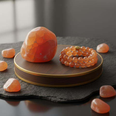 Natural Orange Calcite Energy Bracelet – Joy, Motivation & Positive Spirit Stone