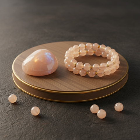 Peach Moonstone Serenity Bracelet – Calmness, Intuition & Harmony Stone