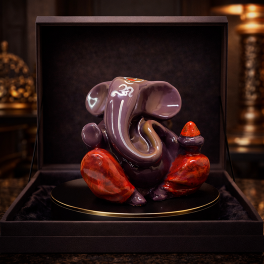 Premium Purple Ganesh Murti with Modak – Prosperity & Success Idol