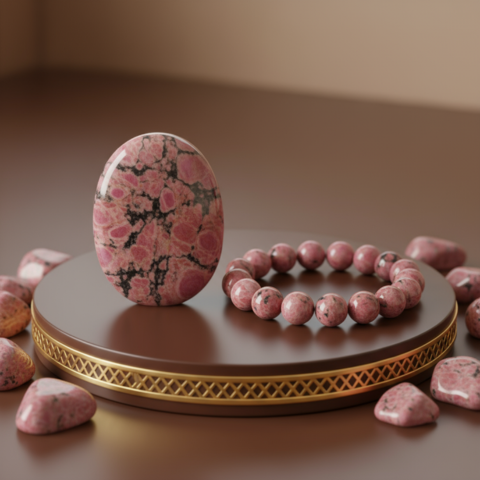 Radiant Rhodonite Love Bracelet – Emotional Healing, Compassion & Self-Love Stone