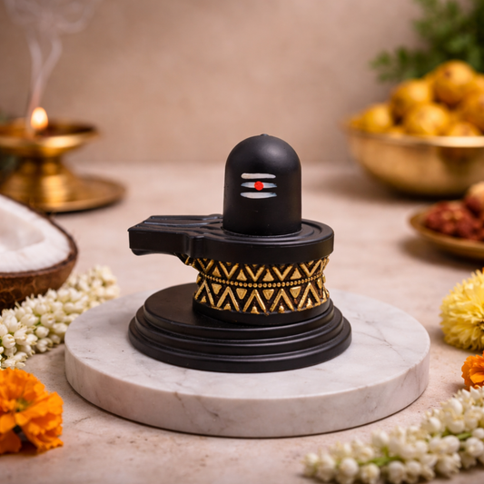 Lord Shiva Shivling Polyresin Idol – Decorative Pooja Showpiece