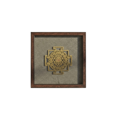 Pyrite Divine Wall Frame (7 Horses/Shri Yantra)
