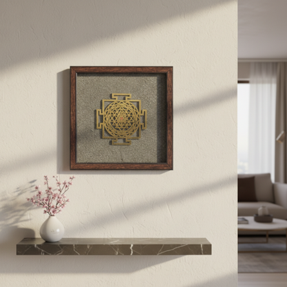 Pyrite Divine Wall Frame (7 Horses/Shri Yantra)