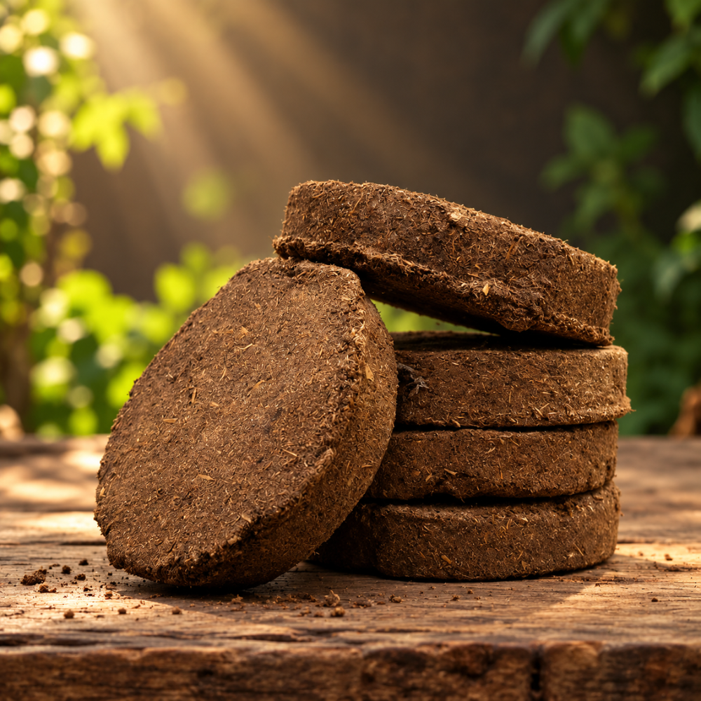 Handmade Natural Cow Dung Cakes for Havan, Pooja & Hindu Religious Rituals