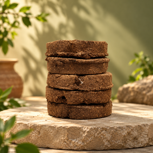 Handmade Natural Cow Dung Cakes for Havan, Pooja & Hindu Religious Rituals
