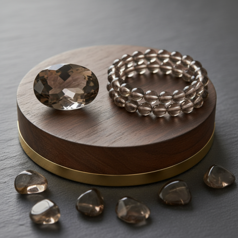 Smoky Quartz Crystal Bracelet for Grounding & Protection