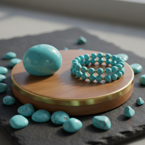 Tranquil Turquoise Protection Bracelet – Healing, Confidence & Luck Stone