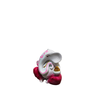 Lord Ganesha Polyresin Idol – White Ganpati Decorative Showpiece