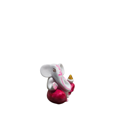 Lord Ganesha Polyresin Idol – White Ganpati Decorative Showpiece